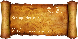 Krump Henrik névjegykártya